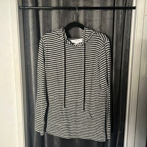 grey and black striped long sleeve shirt